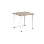 Rectangular white radial leg meeting table 800mm x 800mm - barcelona walnut DRL800-WH-BW