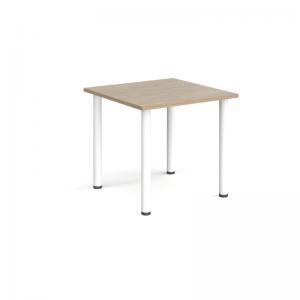 Rectangular white radial leg meeting table 800mm x 800mm - Barcelona