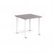 Rectangular white radial leg meeting table 800mm x 800mm - grey oak DRL800-WH-GO