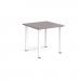 Rectangular white radial leg meeting table 800mm x 800mm - grey oak DRL800-WH-GO