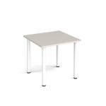 Rectangular white radial leg meeting table 800mm x 800mm - Light Grey DRL800-WH-LG