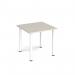 Rectangular white radial leg meeting table 800mm x 800mm - Light Grey DRL800-WH-LG