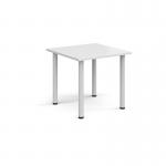 Rectangular white radial leg meeting table 800mm x 800mm - white DRL800-WH-WH