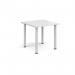 Rectangular white radial leg meeting table 800mm x 800mm - white DRL800-WH-WH