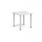 Rectangular white radial leg meeting table 800mm x 800mm - white DRL800-WH-WH