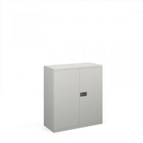 Steel contract cupboard with 1 shelf 1000mm high - goose grey DSC40G