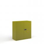 Steel contract cupboard with 1 shelf 1000mm high - green DSC40GN