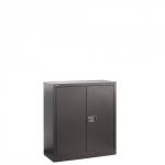 Steel contract cupboard with 1 shelf 1000mm high - black