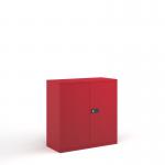 Steel contract cupboard with 1 shelf 1000mm high - red DSC40R