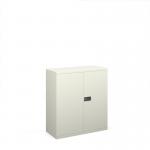 Steel contract cupboard with 1 shelf 1000mm high - white DSC40WH