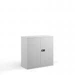 Steel contract cupboard with 1 shelf 1000mm high - white DSC40WH