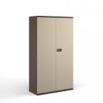 Steel contract cupboard with 3 shelves 1806mm high - coffee/cream DSC72C