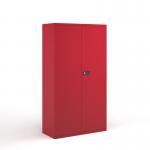 Steel contract cupboard with 3 shelves 1806mm high - red DSC72R