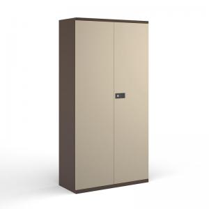 Image of Steel contract cupboard with 4 shelves 1968mm high - coffeecream