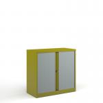Bisley systems storage low tambour cupboard 1000mm high - green DST40GN