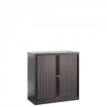 Bisley systems storage low tambour cupboard 1000mm high - black