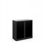 Bisley systems storage low tambour cupboard 1000mm high - black DST40K