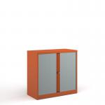 Bisley systems storage low tambour cupboard 1000mm high - orange DST40OR