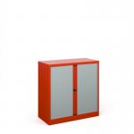 Bisley systems storage low tambour cupboard 1000mm high - red DST40R