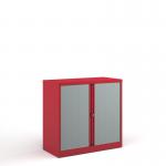 Bisley systems storage low tambour cupboard 1000mm high - red DST40R
