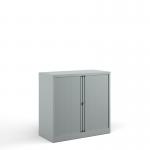 Bisley systems storage low tambour cupboard 1000mm high - silver DST40S