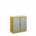 Bisley systems storage low tambour cupboard 1000mm high - sunflower yellow DST40SY