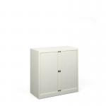 Bisley systems storage low tambour cupboard 1000mm high - white DST40WH