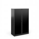 Bisley systems storage medium tambour cupboard 1570mm high - black DST65K