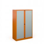 Bisley systems storage medium tambour cupboard 1570mm high - orange DST65OR