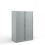 Bisley systems storage medium tambour cupboard 1570mm high - silver DST65S
