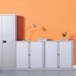 Bisley systems storage medium tambour cupboard 1570mm high - white DST65WH