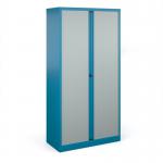 Bisley systems storage high tambour cupboard 1970mm high - blue DST78BL