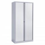Bisley systems storage high tambour cupboard 1970mm high - goose grey