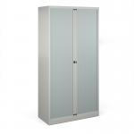 Bisley systems storage high tambour cupboard 1970mm high - goose grey DST78G