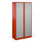 Bisley systems storage high tambour cupboard 1970mm high - red DST78R