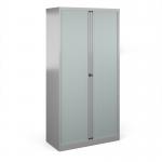 Bisley systems storage high tambour cupboard 1970mm high - silver DST78S