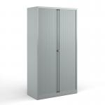 Bisley systems storage high tambour cupboard 1970mm high - silver DST78S
