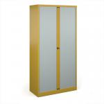 Bisley systems storage high tambour cupboard 1970mm high - sunflower yellow DST78SY