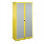 Bisley systems storage high tambour cupboard 1970mm high - yellow DST78YE