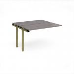 Adapt add on unit single 1200mm x 1200mm - green frame, grey oak top E1212-AB-GN-GO