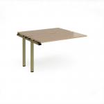 Adapt add on unit single 1200mm x 1200mm - green frame, kendal oak top E1212-AB-GN-KO