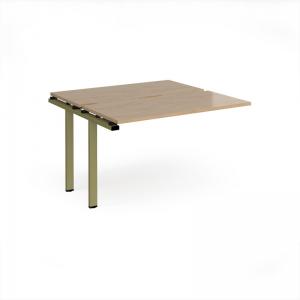 Adapt add on unit single 1200mm x 1200mm - green frame, kendal oak top
