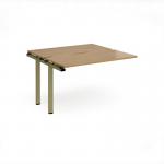 Adapt add on unit single 1200mm x 1200mm - green frame, oak top E1212-AB-GN-O