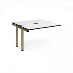 Adapt add on unit single 1200mm x 1200mm - green frame, white top, black edge E1212-AB-GN-WK