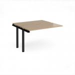 Adapt add on unit single 1200mm x 1200mm - black frame, kendal oak top E1212-AB-K-KO