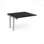 Adapt add on unit single 1200mm x 1200mm - silver frame, black top E1212-AB-S-BK