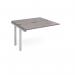 Adapt add on unit single 1200mm x 1200mm - silver frame, grey oak top E1212-AB-S-GO