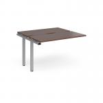 Adapt add on units back to back 1200mm x 1200mm - silver frame, walnut top E1212-AB-S-W