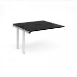 Adapt add on unit single 1200mm x 1200mm - white frame, black top E1212-AB-WH-BK
