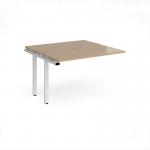 Adapt add on unit single 1200mm x 1200mm - white frame, kendal oak top E1212-AB-WH-KO